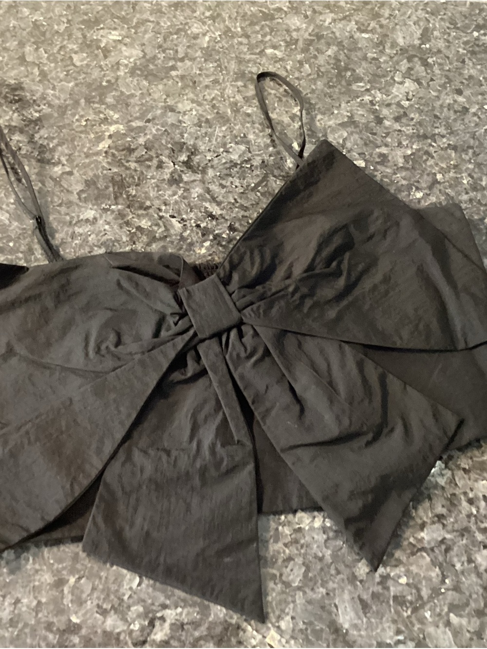 H&M Black Bow Front Crop Top